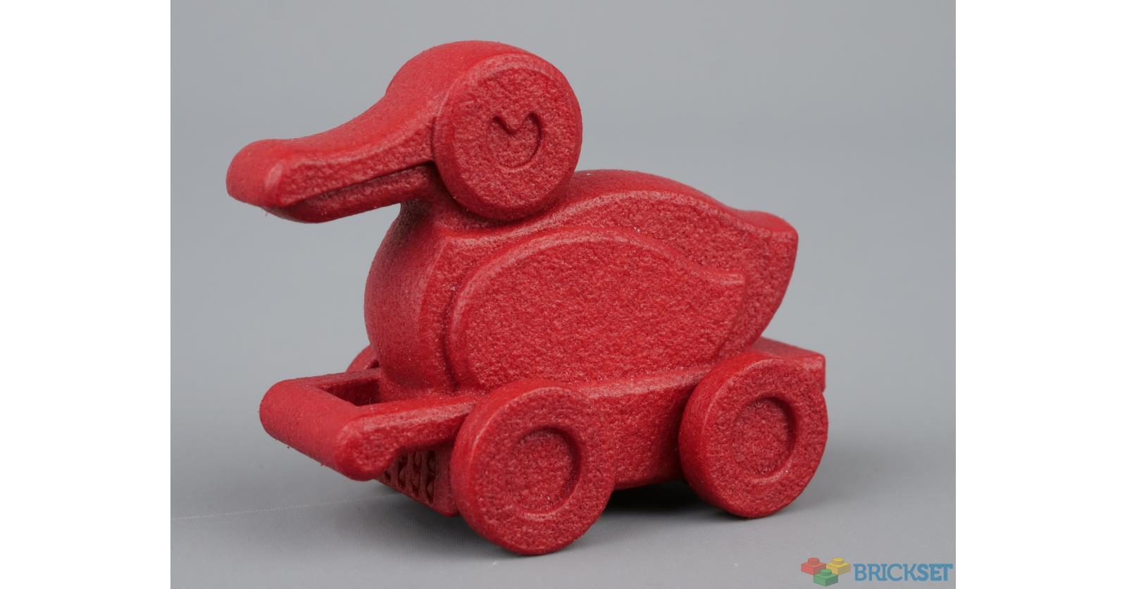 3Dprinted duck soon to be available at the LEGO House Brickset